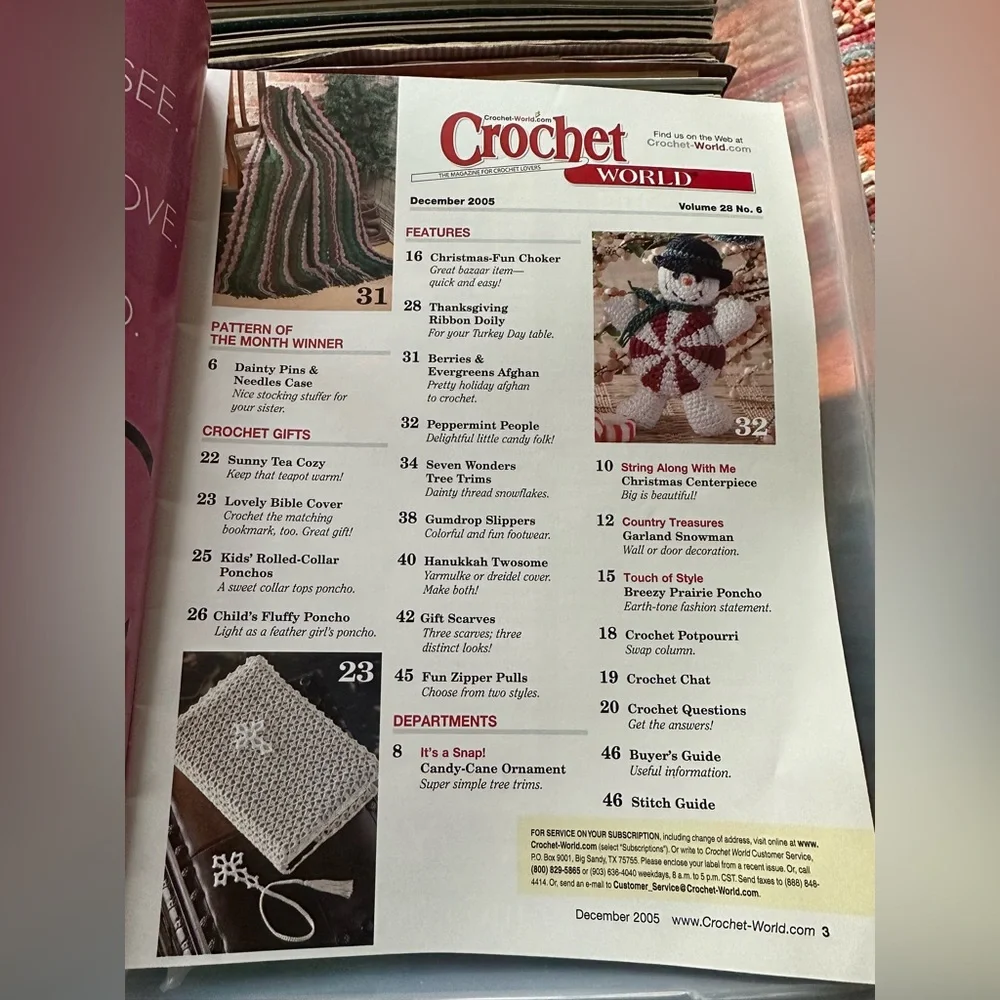 CROCHET WORLD MAGAZINE, DECEMBER 2005